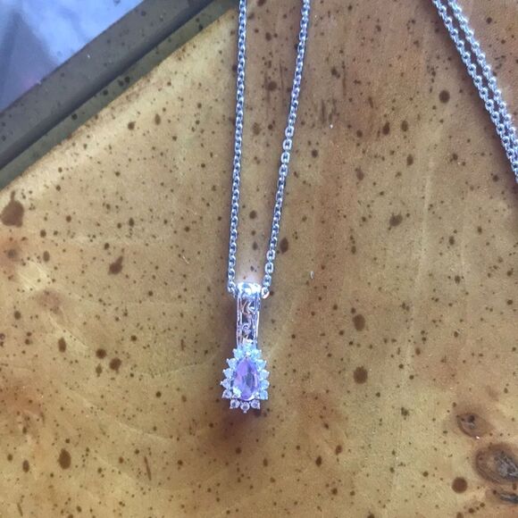 Natural Purple Spinel Sterling Silver Necklace - Picture 3 of 6